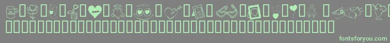 KR Cuori Divertenti 4 Font – Green Fonts on Gray Background