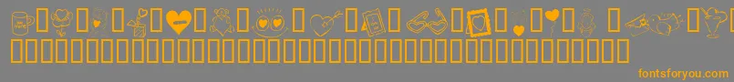 KR Cuori Divertenti 4 Font – Orange Fonts on Gray Background