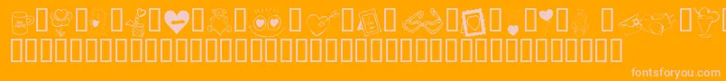 KR Cuori Divertenti 4 Font – Pink Fonts on Orange Background