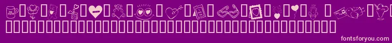 KR Cuori Divertenti 4 Font – Pink Fonts on Purple Background