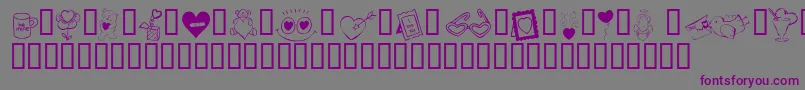 KR Cuori Divertenti 4 Font – Purple Fonts on Gray Background