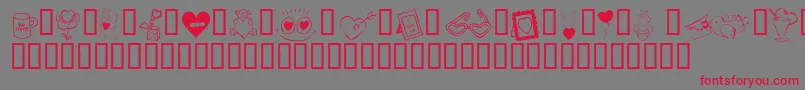 fuente KR Cuori Divertenti 4 – Fuentes Rojas Sobre Fondo Gris