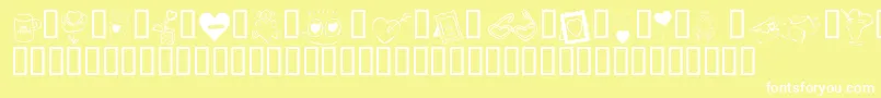 KR Cuori Divertenti 4 Font – White Fonts on Yellow Background