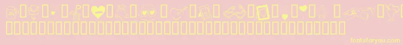 KR Cuori Divertenti 4 Font – Yellow Fonts on Pink Background