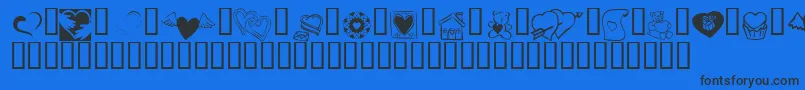 KR Cuori Divertenti 5 Font – Black Fonts on Blue Background