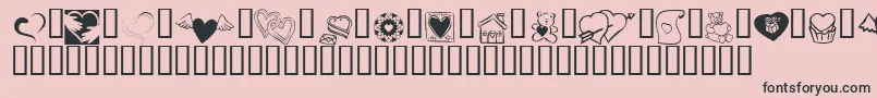Fonte KR Cuori Divertenti 5 – fontes pretas em um fundo rosa