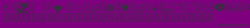 KR Cuori Divertenti 5 Font – Black Fonts on Purple Background