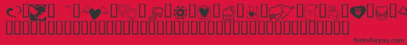 fuente KR Cuori Divertenti 5 – Fuentes Negras Sobre Fondo Rojo