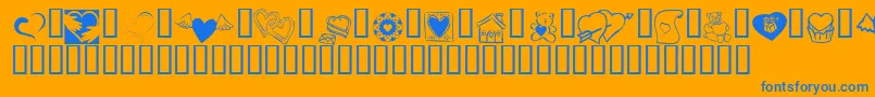 KR Cuori Divertenti 5 Font – Blue Fonts on Orange Background
