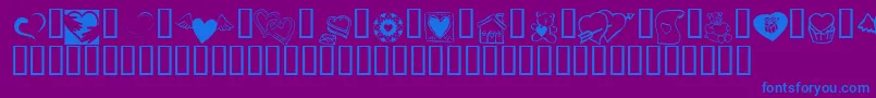 KR Cuori Divertenti 5 Font – Blue Fonts on Purple Background