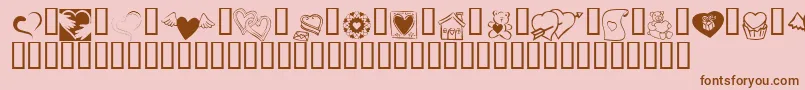 KR Cuori Divertenti 5 Font – Brown Fonts on Pink Background