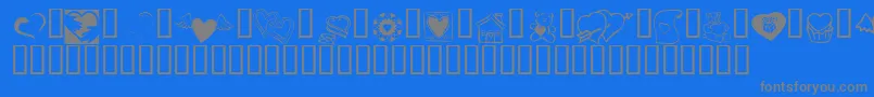 KR Cuori Divertenti 5 Font – Gray Fonts on Blue Background