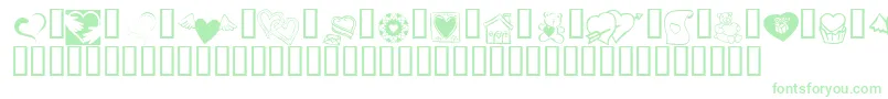 KR Cuori Divertenti 5 Font – Green Fonts on White Background