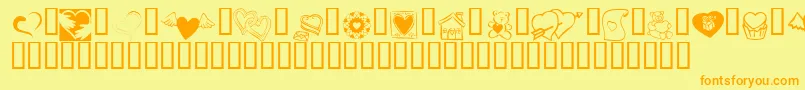 KR Cuori Divertenti 5 Font – Orange Fonts on Yellow Background