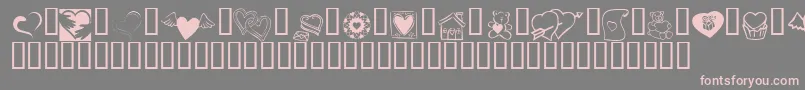 KR Cuori Divertenti 5 Font – Pink Fonts on Gray Background