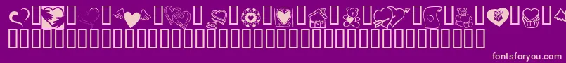 Fonte KR Cuori Divertenti 5 – fontes rosa em um fundo violeta