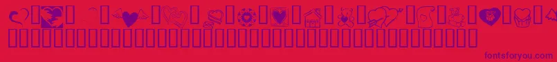 KR Cuori Divertenti 5 Font – Purple Fonts on Red Background