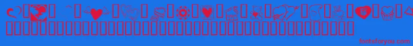 KR Cuori Divertenti 5-Schriftart – Rote Schriften auf blauem Hintergrund