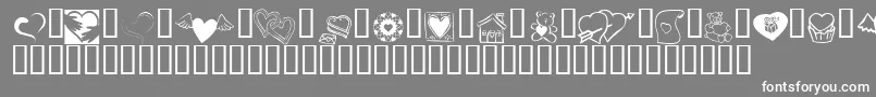 KR Cuori Divertenti 5 Font – White Fonts on Gray Background