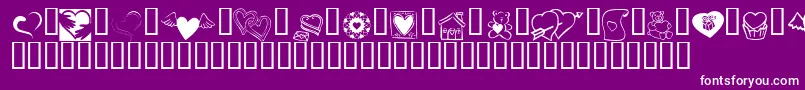 KR Cuori Divertenti 5 Font – White Fonts on Purple Background