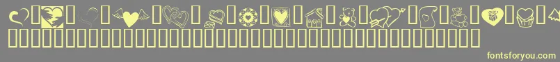 KR Cuori Divertenti 5-Schriftart – Gelbe Schriften auf grauem Hintergrund