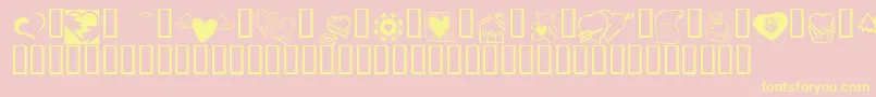 Fonte KR Cuori Divertenti 5 – fontes amarelas em um fundo rosa