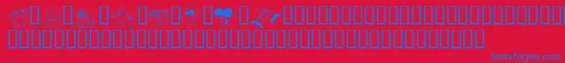 KR Cuori Divertenti 6 Font – Blue Fonts on Red Background