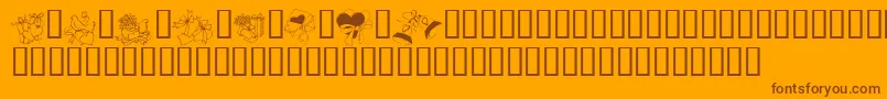 KR Cuori Divertenti 6 Font – Brown Fonts on Orange Background