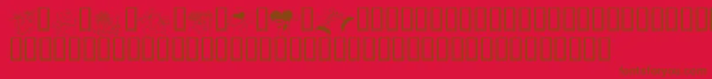 KR Cuori Divertenti 6 Font – Brown Fonts on Red Background