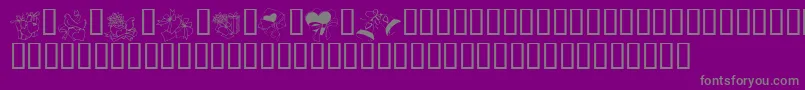 Weitere Informationen zur KR Cuori Divertenti 6-Schriftart KR Cuori Divertenti 6-Schriftart – Graue Schriften auf violettem Hintergrund