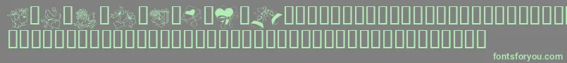 KR Cuori Divertenti 6-Schriftart – Grüne Schriften auf grauem Hintergrund