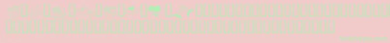 KR Cuori Divertenti 6 Font – Green Fonts on Pink Background