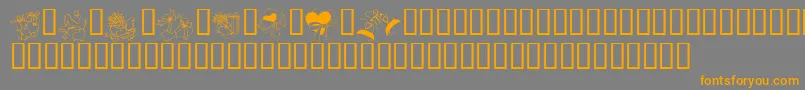 KR Cuori Divertenti 6 Font – Orange Fonts on Gray Background