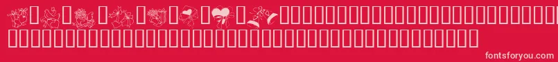 KR Cuori Divertenti 6 Font – Pink Fonts on Red Background