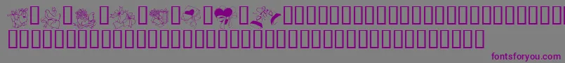 KR Cuori Divertenti 6 Font – Purple Fonts on Gray Background