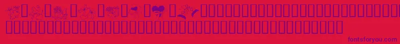 KR Cuori Divertenti 6 Font – Purple Fonts on Red Background