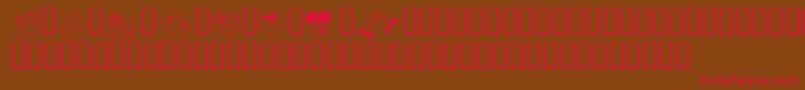 KR Cuori Divertenti 6 Font – Red Fonts on Brown Background