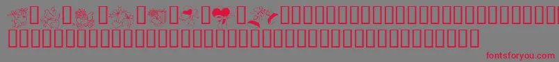 fuente KR Cuori Divertenti 6 – Fuentes Rojas Sobre Fondo Gris