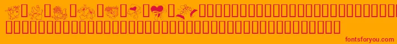 KR Cuori Divertenti 6 Font – Red Fonts on Orange Background