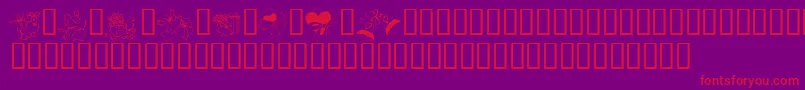 KR Cuori Divertenti 6 Font – Red Fonts on Purple Background