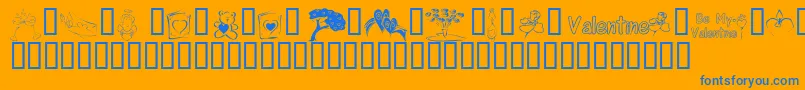 KR Cuori Divertenti 8 Font – Blue Fonts on Orange Background