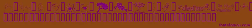 KR Cuori Divertenti 8 Font – Purple Fonts on Brown Background