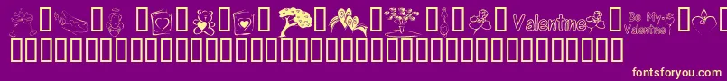 KR Cuori Divertenti 8 Font – Yellow Fonts on Purple Background