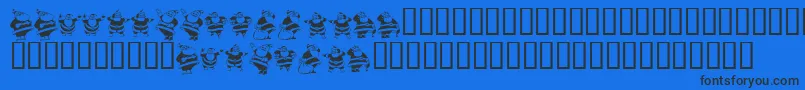 Fonte KR Eight Santas – fontes pretas em um fundo azul