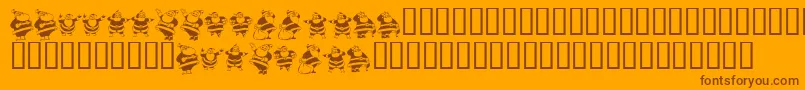 Шрифт KR Eight Santas – коричневые шрифты на оранжевом фоне