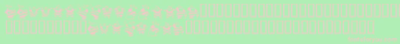 KR Eight Santas Font – Pink Fonts on Green Background