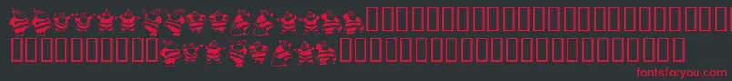 KR Eight Santas Font – Red Fonts on Black Background