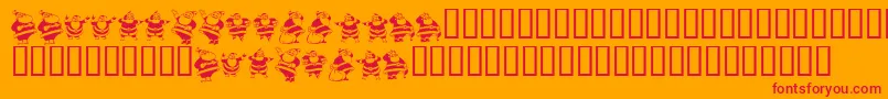 フォントKR Eight Santas – オレンジの背景に赤い文字