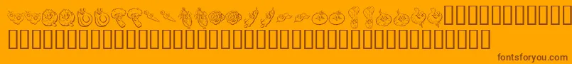 Шрифт KR Happy Veggies – коричневые шрифты на оранжевом фоне
