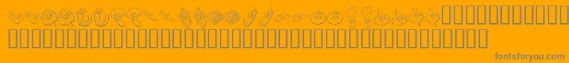 En savoir plus sur la police KR Happy Veggies Police KR Happy Veggies – polices grises sur fond orange